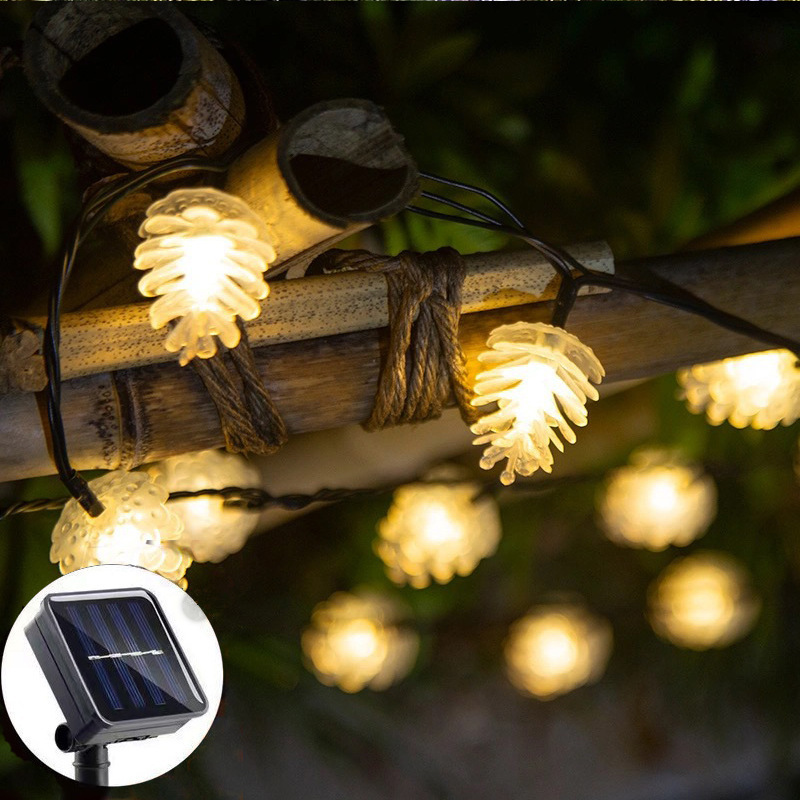 Led Pineal String Solar Energy Outdoor Courtyard Decorative Lights Christmas Party Arrangement New Year Wedding Lights