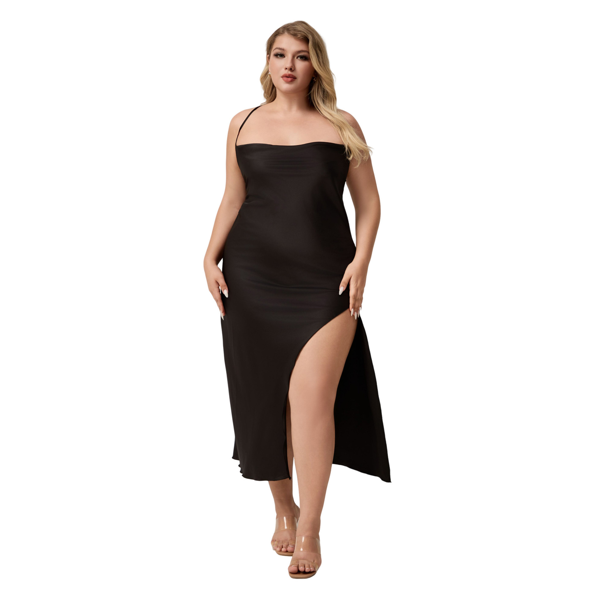 Yaoting transfronterizo pijamas de cabina de larga escala mujeres verano seda helada sexy pijama ropa larga para el hogar SQ5017