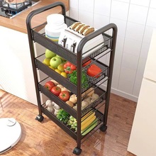 厨房收纳置物架落地家用可移动多层储物架小推车多功能蔬菜篮子架