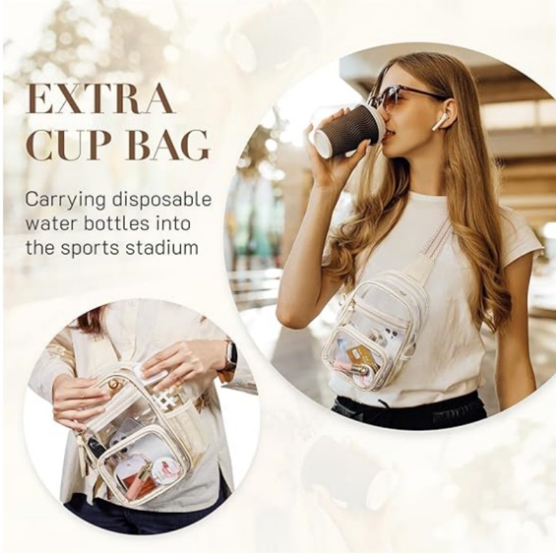 Bolso transparente en stock bolso de pecho bolso de hombro transparente bolso de cintura bolso de cintura bolso de cintura colorido bolso de banda lateral