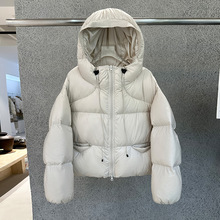 白鸭绒短款羽绒服女款2024新款冬季面包服羽绒外套加厚冬装