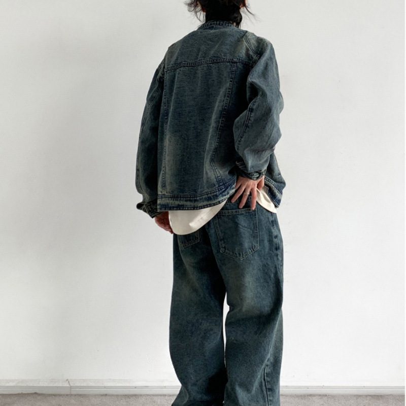 Retro Washed Vintage Zipper Denim Jacket For Men And Women, Loose And Versatile, Popular Couple Top_voghion.com