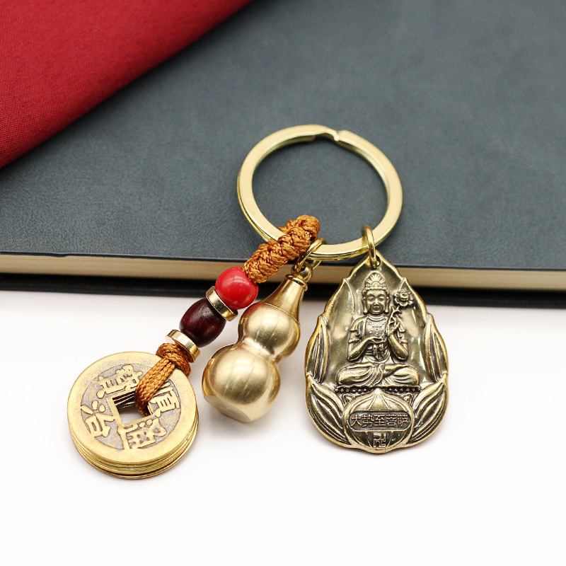 Round card Mahasthamaprapta Bodhisattva [horse] + brown rope + gourd