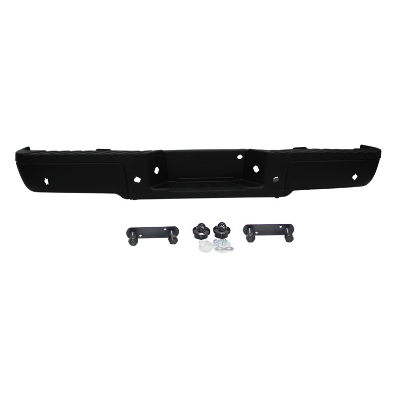 Parachoques trasero compatible con Ford F-150 2009-2014, modelo original negro con ensamblaje de orificio para radar.