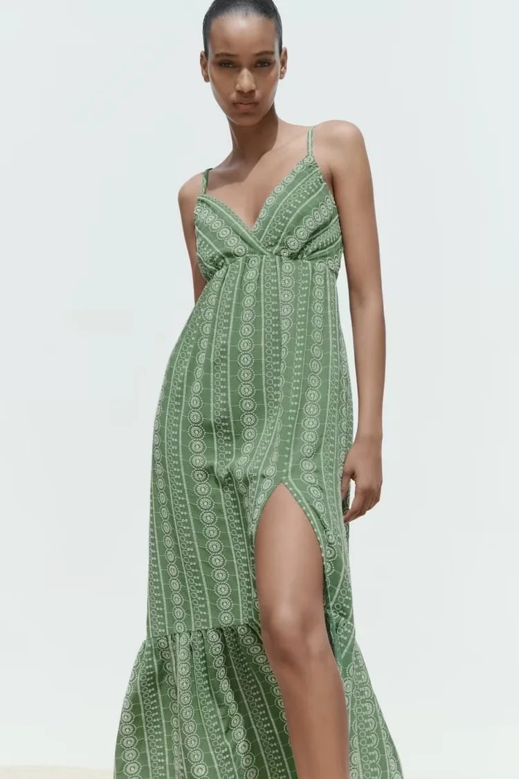 V-neck midi dress 1