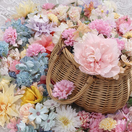 3-10cm artificial flower diy handmade hairpin flower material accessories fake flower silk flower wedding flower wall decoration wholesale