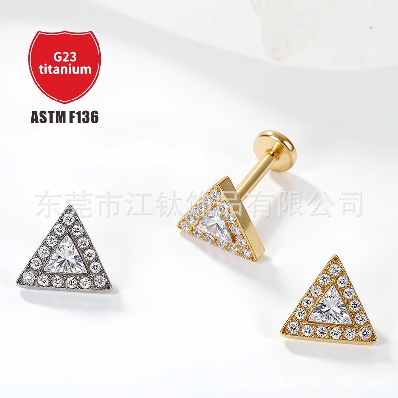 Pointed titanium steel lip stud product view