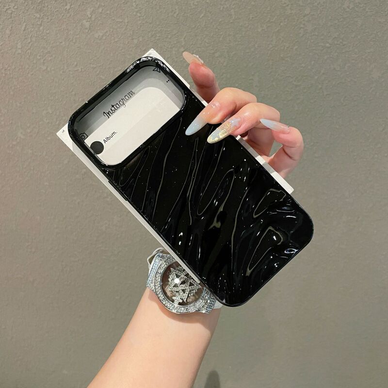 ins纯色立体褶皱适用iPhone16promax苹果17手机壳14/13软壳高级感|undefined