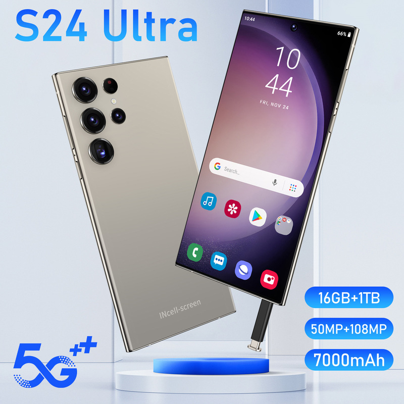 Cross-Border S24Ultra Smartphone 7.3inch with Built-In Pen 16+1t Android Phone Source Factory Tk Can Be Shipped on Behalf of Others