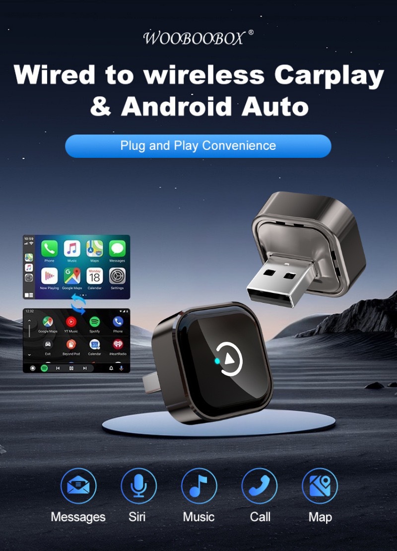 Mini USB Car Wireless CarPlay Adapter: Upgrade your car's wired connection to a plug-and-play wireless experience