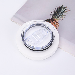 Cross-Border 16oz Double Drink Cup Lid, Ice Cup Straw Lid, Factory Direct Supply Handle Cup Lid, Transparent Leak-Proof Plastic Cup Lid