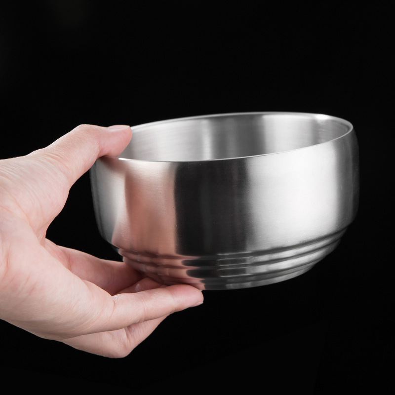 Korean double-layer golden children's soup bowl stainless steel for…