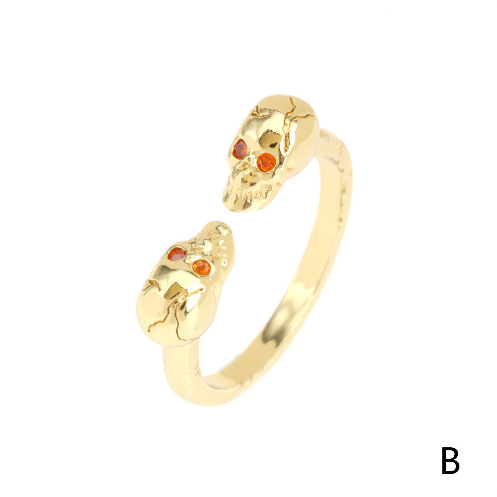 Fashion Snake Copper Inlay Zircon Rings 1 Piece