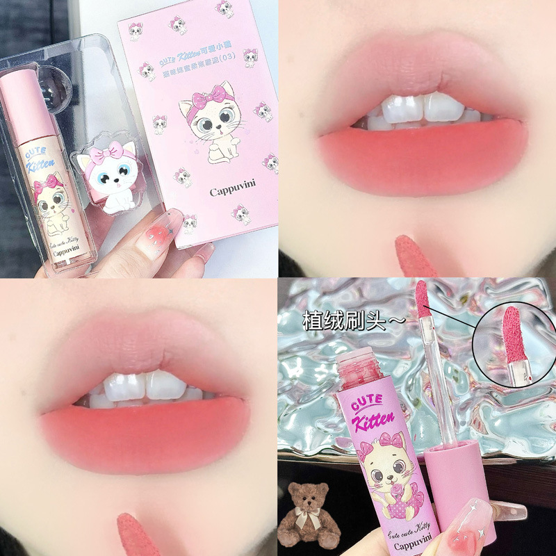Cappuvini gato suave crema de labios suave crema de labios de verano brillante brillo de labios baratos estudiantes