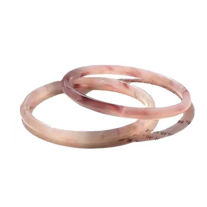 Pequeño Libro Rojo mismo estilo de cristal imitación Jade gruesa barra redonda pulsera Violeta jingle pulsera paso a paso regalo femenino