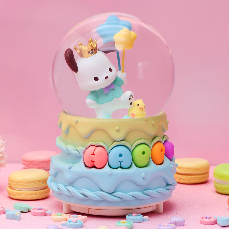 かわいい漫画レインボーポニークリスタルボールオルゴール女の子プリンセス誕生日ギフト雪回転オルゴール|undefined