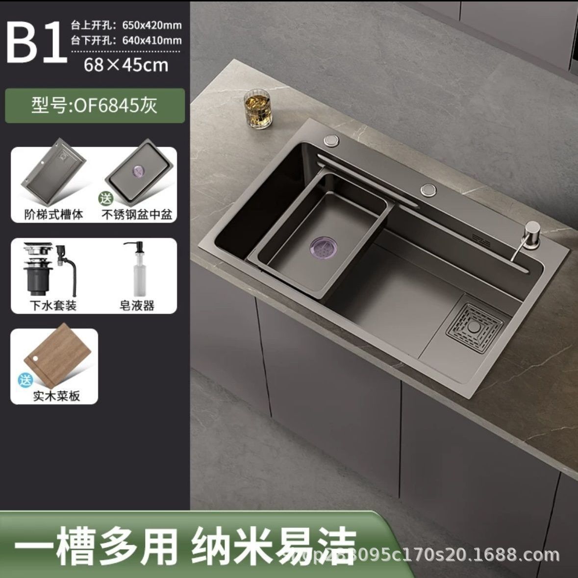 Acero inoxidable al por mayor fregadero de cocina gran tanque único engrosado a mano nano antiincrustante lavabo de cocina doméstica lavabo de platos