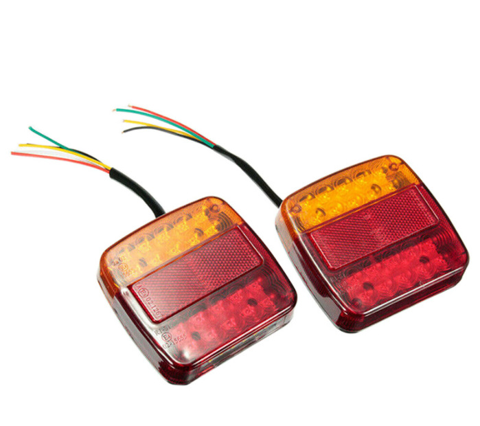 Transparent shell/red and yellow shell rounded square trailer trailer 20LED tail light truck brake light signal light