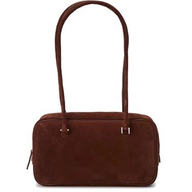 Suede Boston dual-use bag portable underarm shoulder Brown
