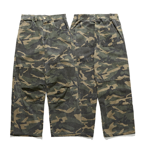 Japanese retro camouflage trousers for men and women