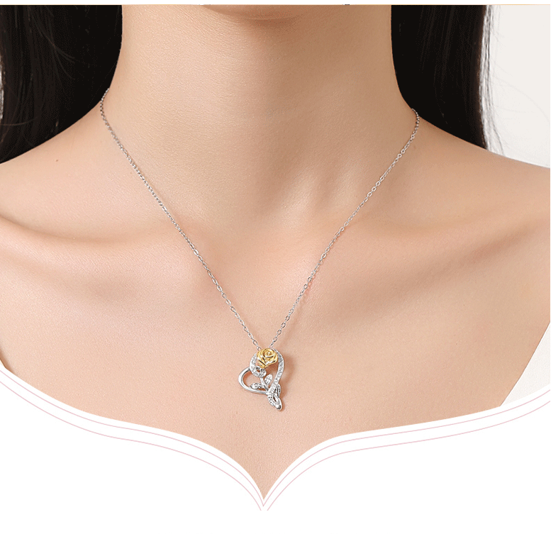 7g Weight 925 Sterling Silver Pendant Material Pendant Necklace Classification 925 sterling silver Chain Material 1 Piece Quantity Date, Tea Party Occasion 925 Sterling Silver Material Heart Shape, Flower Pattern Women's Gender Plating Design Sweet, Simple Style Style 925 Sterling Silver Plating Heart Shape Flower Pendant Necklace