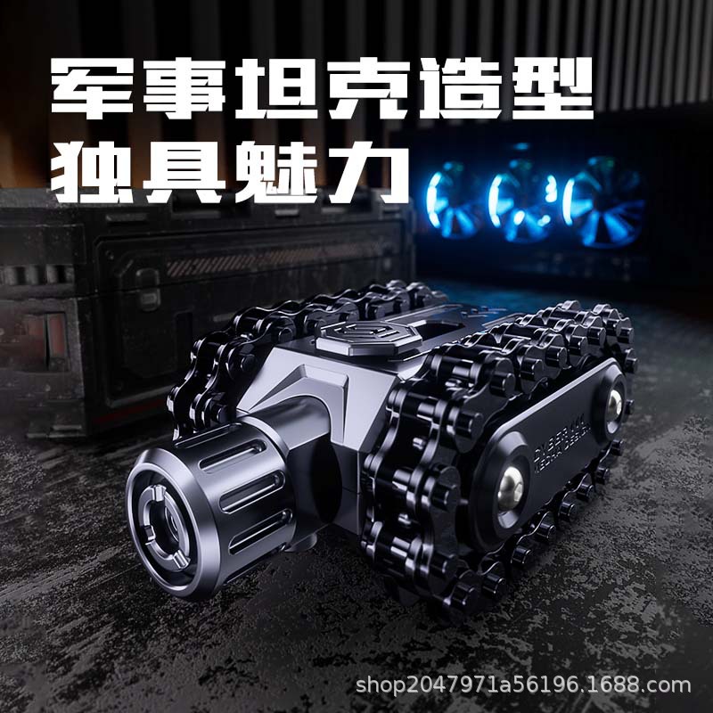 Tank EDC Fidget Spinner, Juguete de Dedo con Cadena de Palma y Engranajes, para Alivio del Estrés y Masaje, Spinner de Trinquete para Adultos.