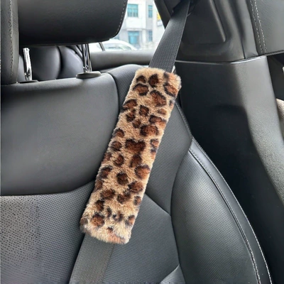 Stuffed Shoulder Cover Car Seat Belt Extended Shoulder Cover Child Seat Protection Anti-Slip Shoulder Strap (Seat belt shoulder pad) - brown