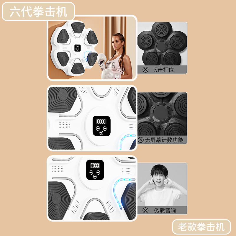 スマート音楽ボクシング機壁標的子供家庭用電子反応標的ボクシング運動訓練器材解凍|undefined