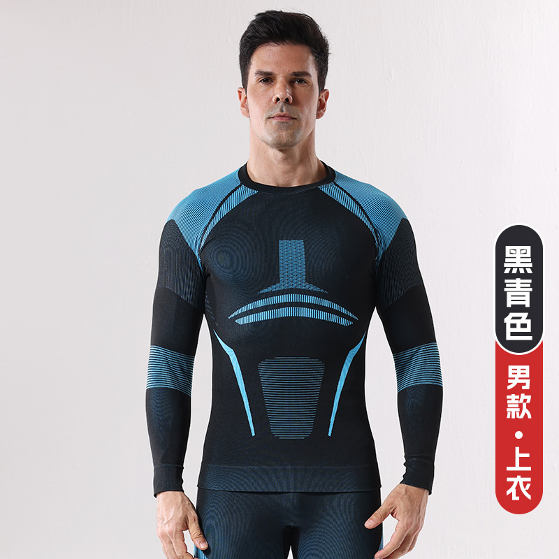 Otoño y invierno al aire libre ropa de esquí secada rápida ropa interior para hombres deportivos apretados absorción de humedad y sudor compresión calentamiento primer image 7