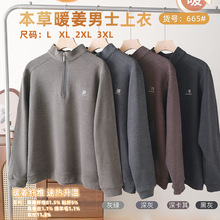 秋冬男士德绒拉链立领保暖时尚亲肤休闲百搭打底衫单件上衣665