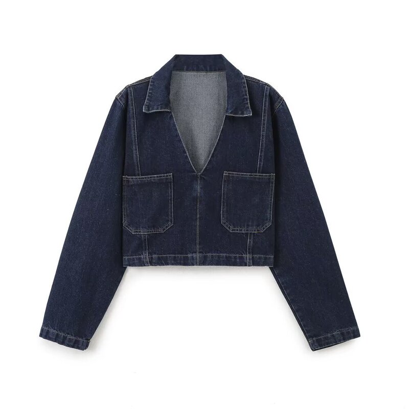 ZARZ 自家製ヨーロッパとアメリカンスタイルの新しい女性のクラシックショートデニムシャツハイウエストワイドレッグジーンズ|undefined