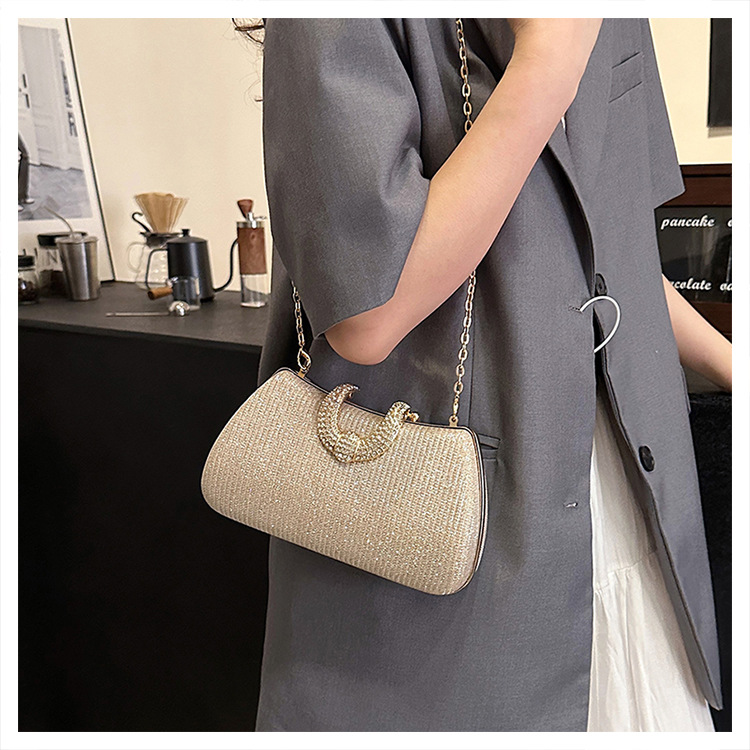 All Seasons Season Women's Gender Diamond Design PVC Solid Color Square Evening Bags