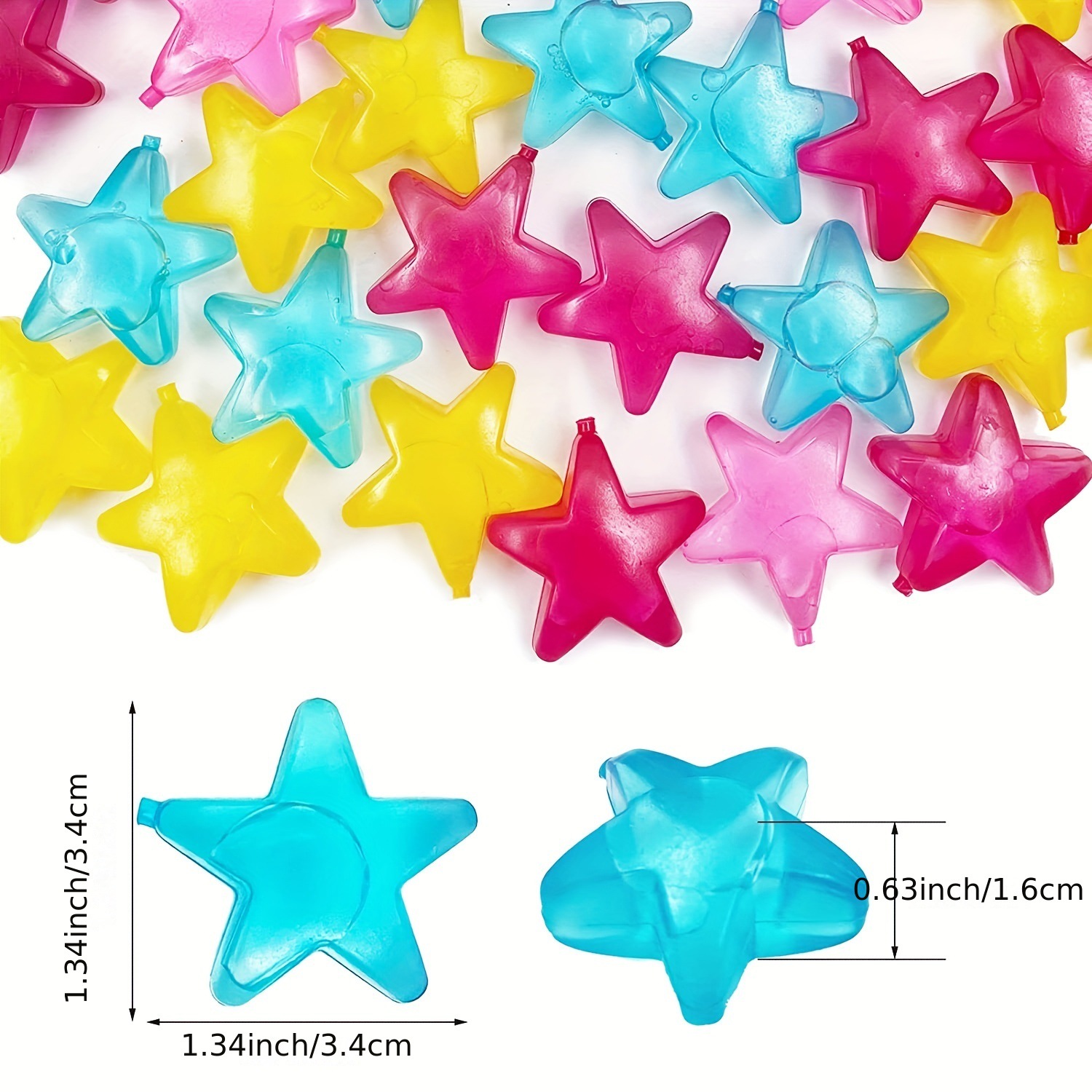 Envío gratis, 24 piezas, reutilizables, coloridos cubos de hielo artificiales decorativos de plástico en forma de estrella de cinco puntas que se pueden congelar. image 6