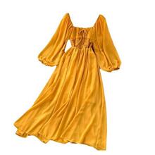 G 84034 French Square Neck Sleeve Dress ��ʽ�͹��B��ȹ