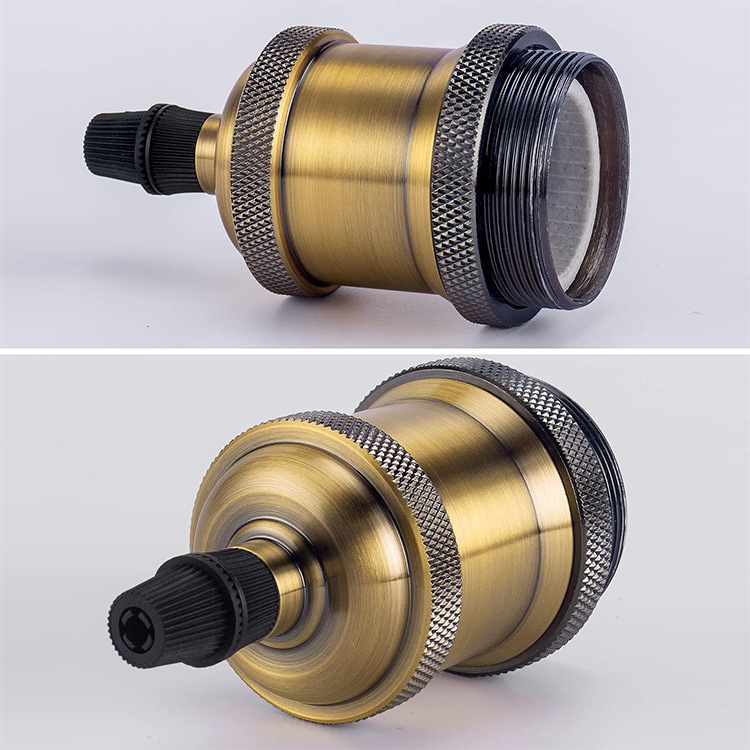 Lámpara de Zhongshan Lámpara de aluminio de boca de tornillo antiguo E27E26DIY Lámpara creativa Retro Café Bar Sala de estar Restaurante
