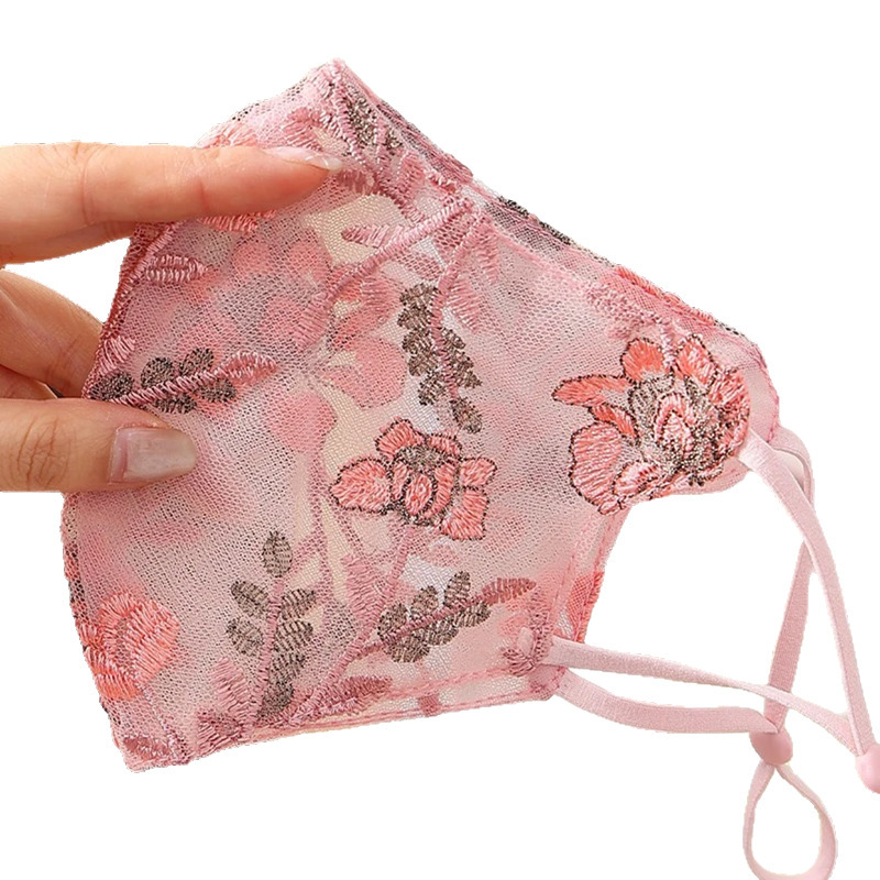 国风刺绣口罩女防晒夏季薄透气全脸大面纱立体可水洗调节网红批发|undefined