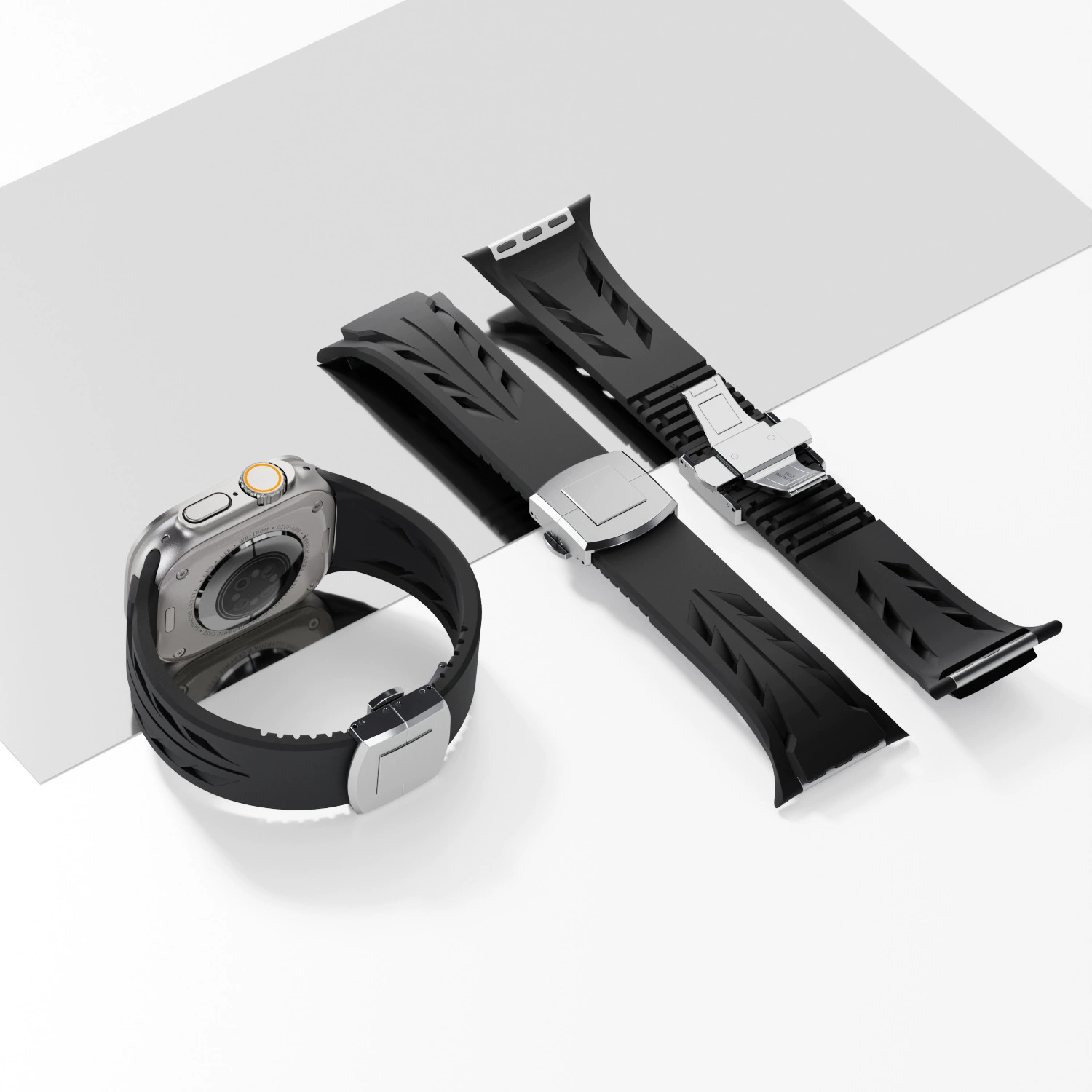 Ремешок для Apple Watch, совместимый с моделями (подходит для AGPPPLE WATCH), фторопластовый/силиконовый ремешок S10, ультратонкая застежка-бабочка