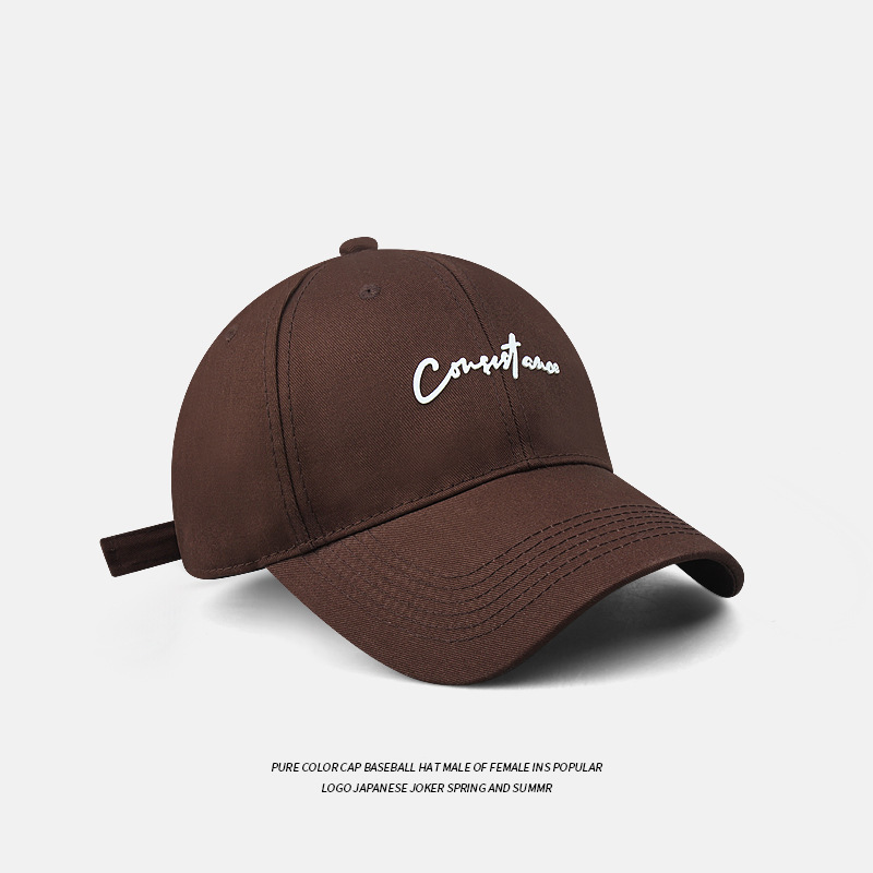 Letras de estilo coreano sombrero de béisbol de tapa suave hombres primavera y verano circunferencia de la cabeza grande versátil bordado borde curvo gorra de mujer cara de aspecto pequeño