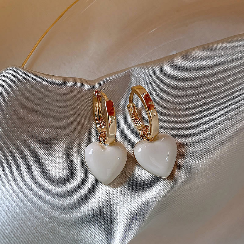 Drop Earrings Classification 1 Pair Quantity Street Occasion 1 Pair Retro Square Heart Shape Metal Enamel Women's Drop Earrings