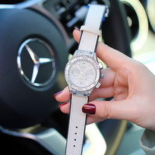 廠家供應新款時尚潮鑲鑽正品女士手表硅膠帶多功能五針腕表帶日歷