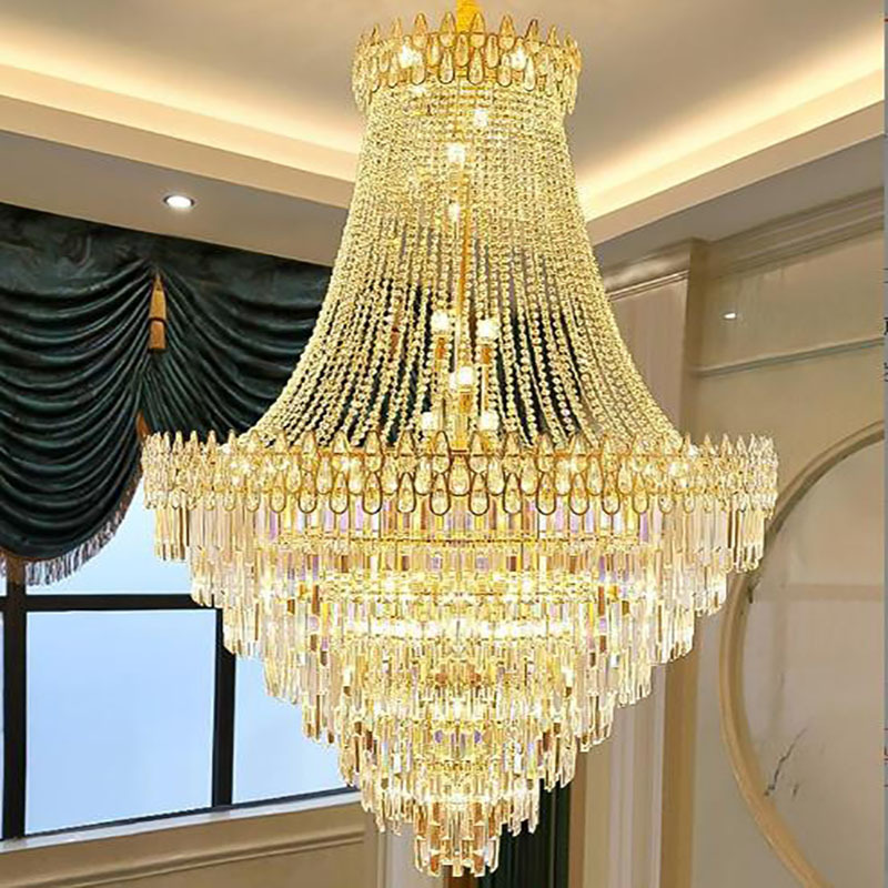Villa duplex building living room chandelier light luxury building middle building hotel lobby sales department crystal lamp Villa duplex building living room chandelier light luxury building middle building hotel lobby sales department crystal lamp
