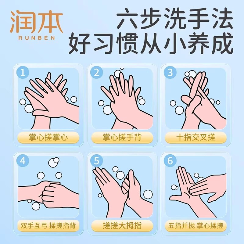 潤本児童泡手洗い液乳幼児赤ちゃん専用泡型家庭用温和清潔押え瓶で手を洗う|undefined
