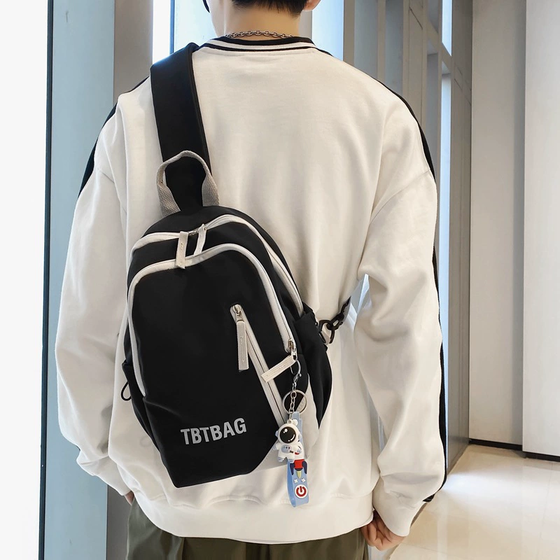 Capacious chest bag for elementary school students, nylon waterproof bag, Japanese one-shoulder bag