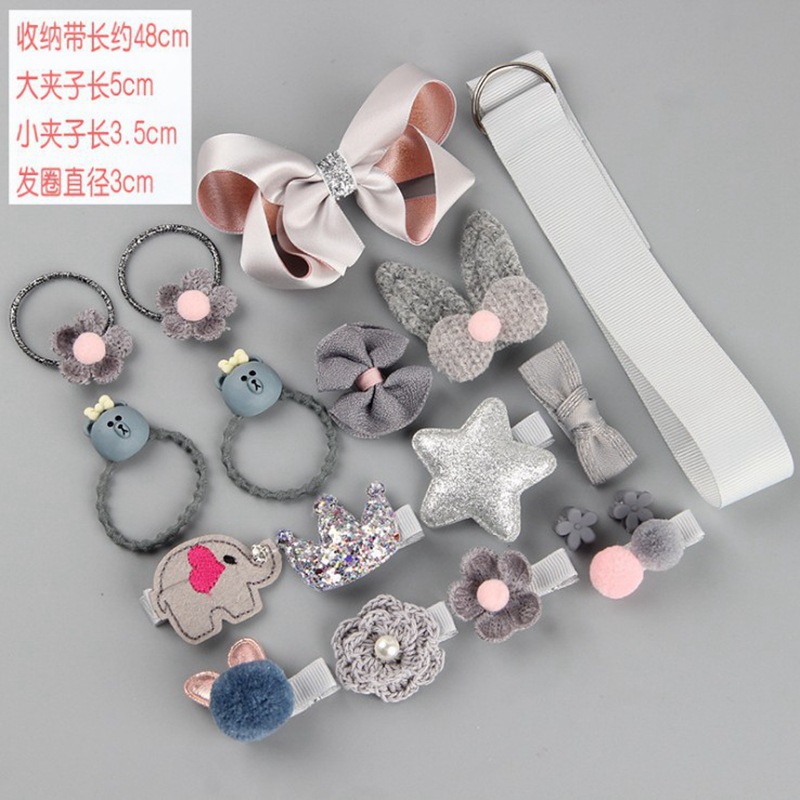 Accesorios para el cabello de los niños traje de tocado de las niñas bebé Corea del Sur princesa niña horquilla 18-piece set bebé horquilla caja de regalo