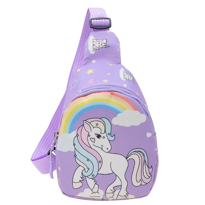 Rainbow shoulder bag, cartoon cute one-shoulder bag girl's, chest bag