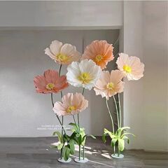 巨型纸艺花虞美人婚庆纸花户外婚礼假花布置花艺手工落地仿真花
