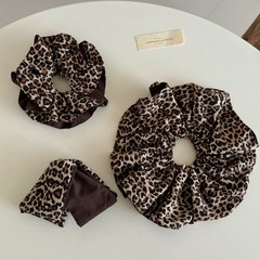 秋冬韩版豹纹精致裙摆发圈百搭高级感复古轻奢大肠发圈小众头绳女
