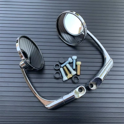 Suitable for Bobber Motorcycle rearview mirror - round-plating-color