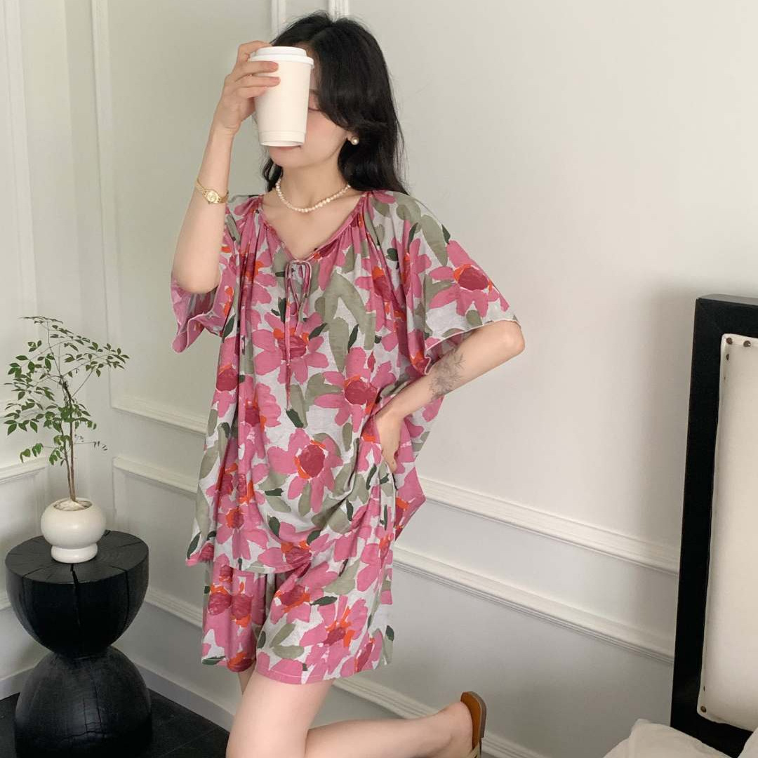 ¡Ropa para dormir! Pijama de seda de algodón pantalones cortos de verano para mujer