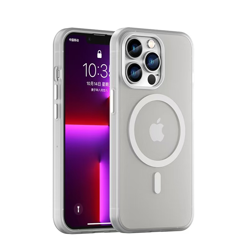 Apunción magnética de color fluorescente simple para iphone16ProMax funda para teléfono móvil 13 sensación de piel 14 Apple 15 hombres y mujeres 16